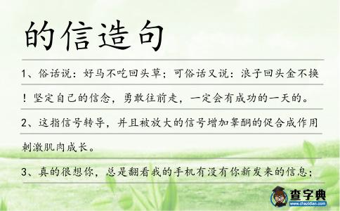 的信造句
