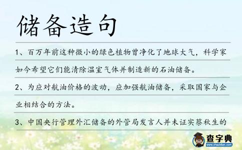儲備造句