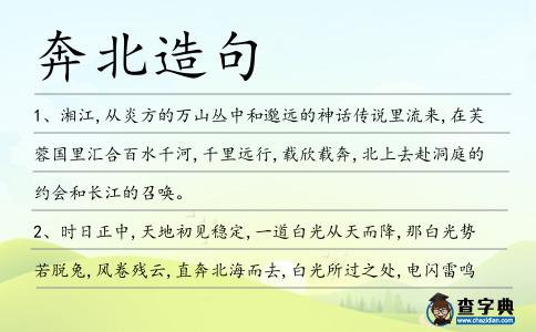 奔北造句