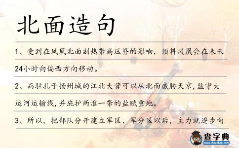 北面造句