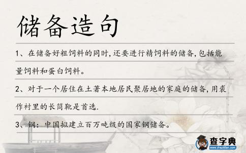 儲備造句