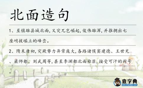 北面造句