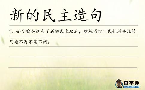 新的民主造句