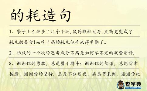 的耗造句