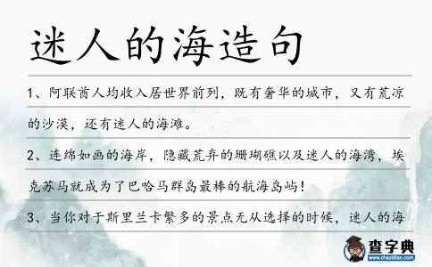 迷人的海造句