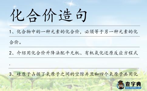 化合價造句