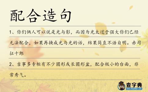 配合造句