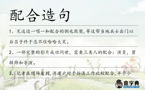 配合造句