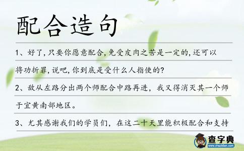 配合造句