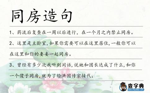 同房造句