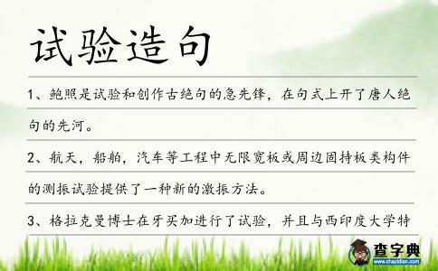 試驗(yàn)造句