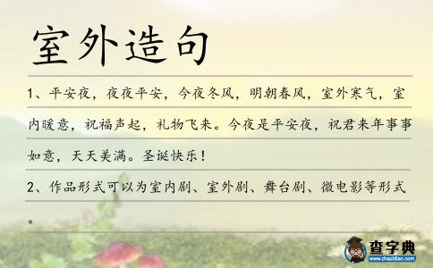 室外造句