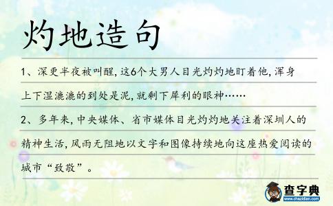 灼地造句