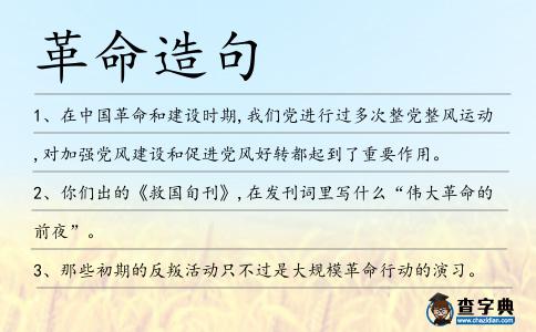 革命造句
