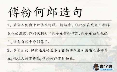 傅粉何郎造句
