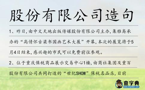 股份有限公司造句