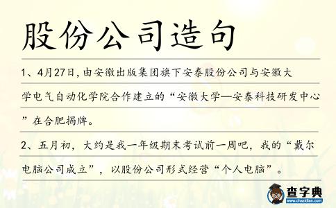 股份公司造句