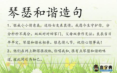 琴瑟和諧造句