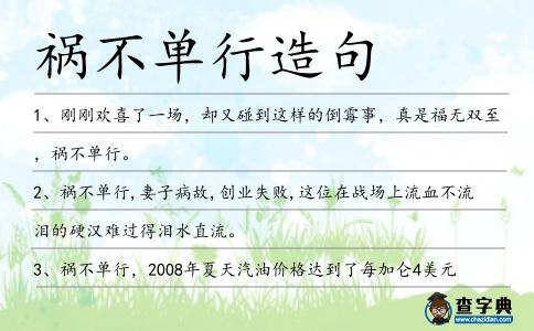 禍不單行造句