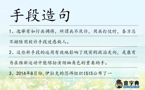 手段造句