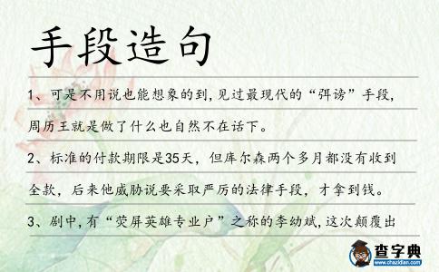 手段造句