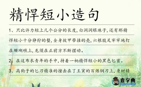 精悍短小造句