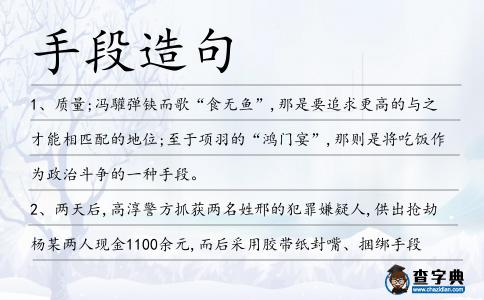 手段造句