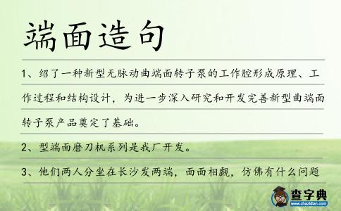 端面造句