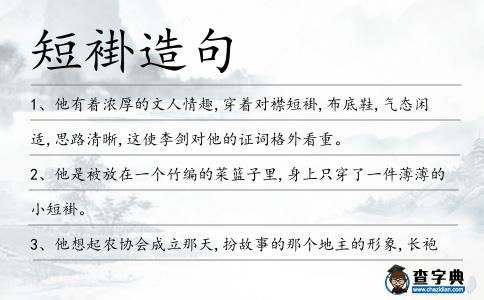 短褂造句