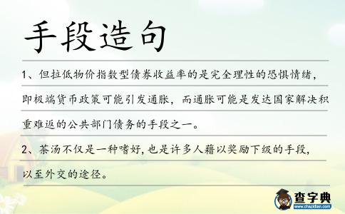 手段造句