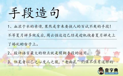手段造句