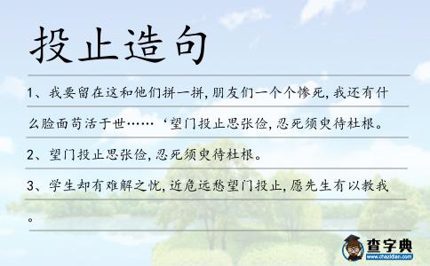 投止造句