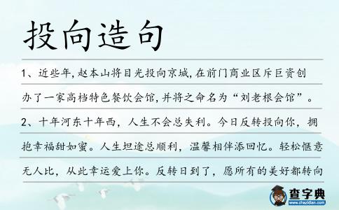 投向造句