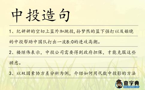 中投造句