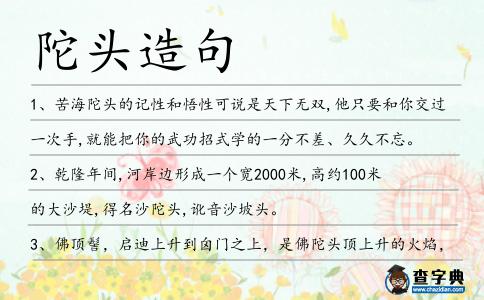 陀頭造句