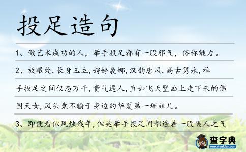 投足造句