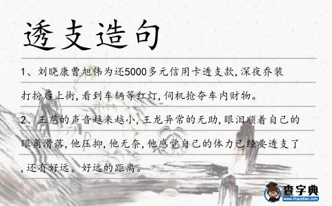 透支造句