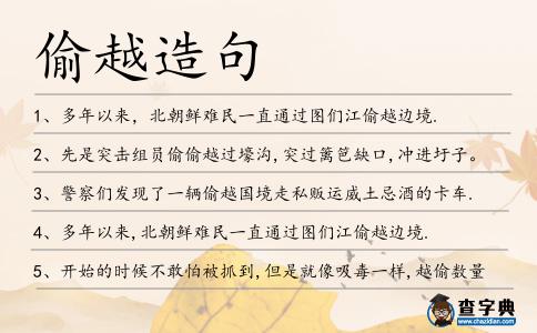 偷越造句