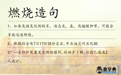 燃燒造句