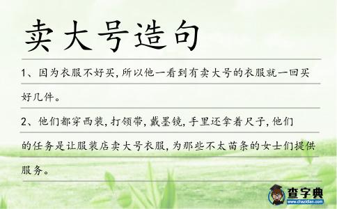 賣大號造句