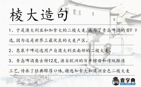 棱大造句