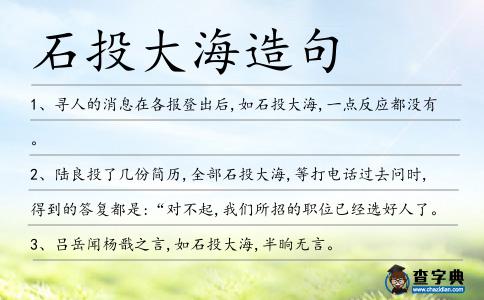 石投大海造句