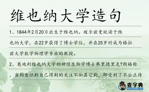 維也納大學造句