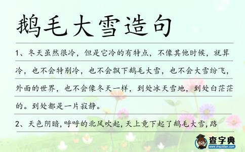 鵝毛大雪造句
