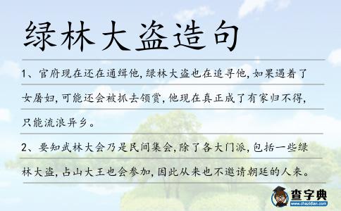 綠林大盜造句
