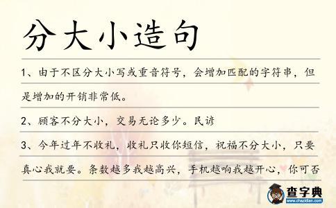 分大小造句
