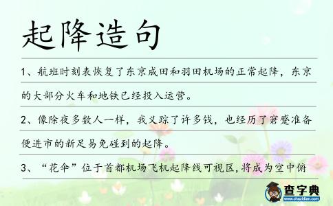 起降造句