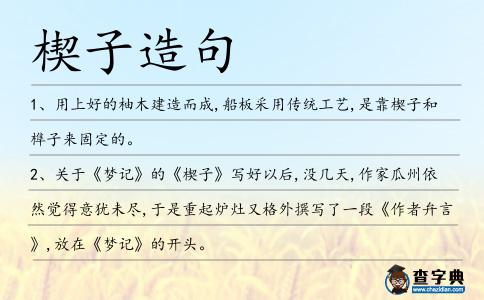 楔子造句