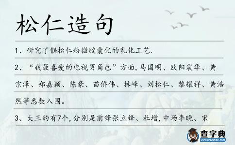 松仁造句
