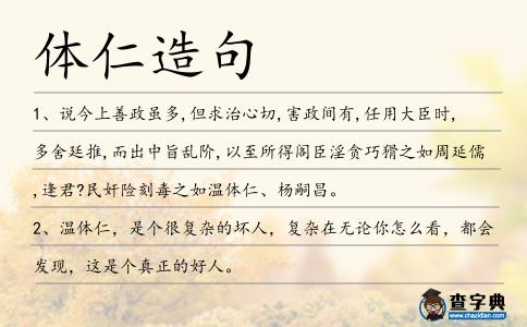 體仁造句